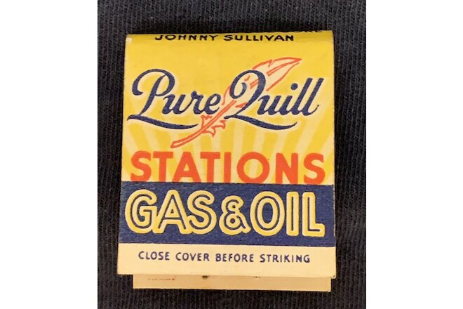 1950’s Pure Quill Gas And Oil Match Cover