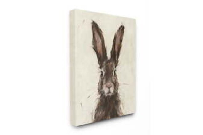 Brown European Rabbit Hare Portrait Painting Canvas Wall Art Design