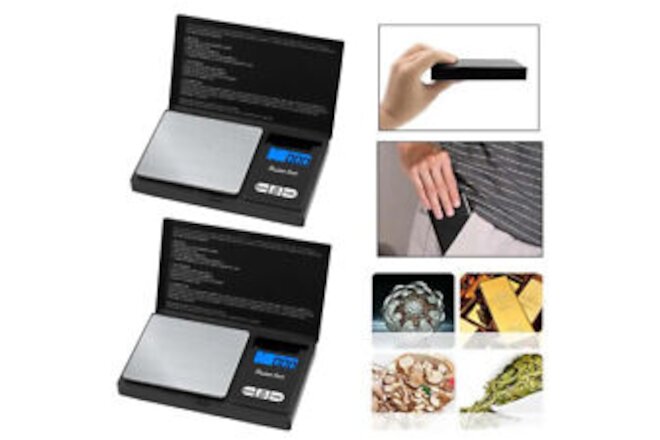 1/2x Mini Digital Scale Pocket 0.01g ~ 200g Jewelry Gram/Gold/Silver/Herb Food