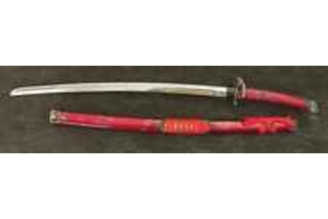 26" Red Dragon Japanese Samurai Katana Sword with Sheath Made in Toledo Spain