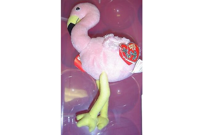 SPLITS 2009 TY Beanie Babies 2.0 Flamingo Bird Beanbag Toy Collect NEW Pink BABY