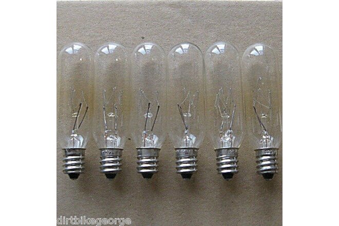 25 Watt Tubular Light Bulbs For Himalayan Salt Lamps (PKG OF 6) -FIT E12 Socket