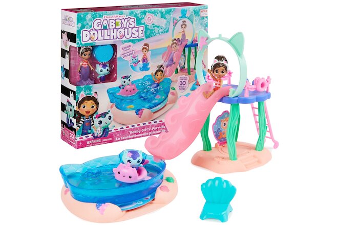Gabby’s Dollhouse, Pool Playset with Figures and Accessories