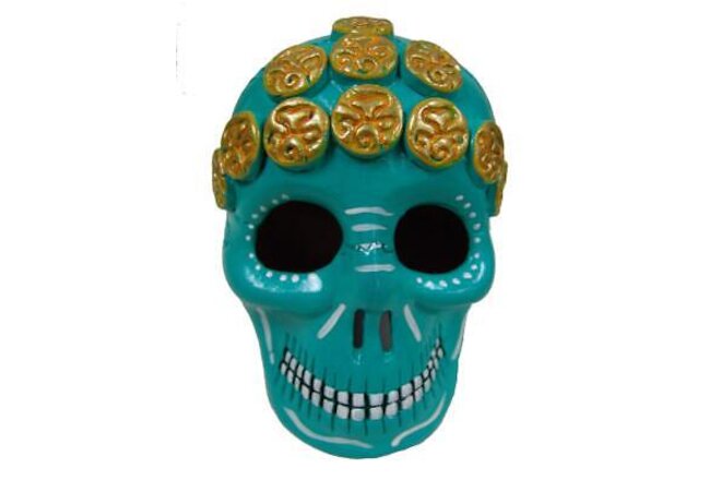 LYTIO – Mexican Hand Made Skull Calavera Figurine Ornament Made of Clay
