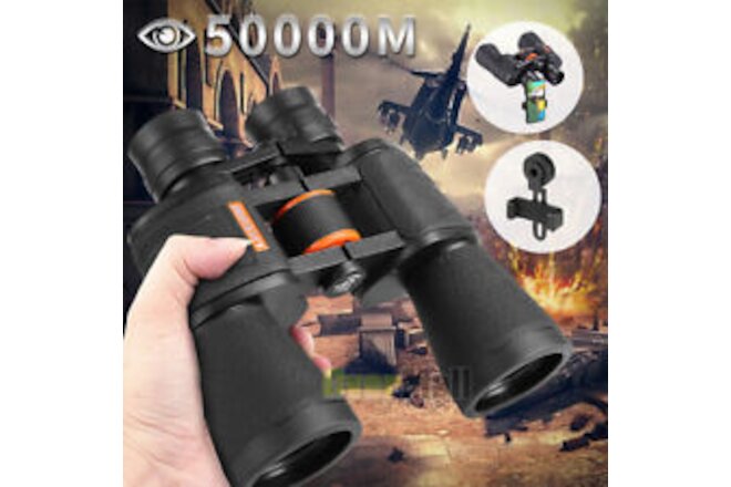 20x50 Zoom Binoculars Optical HD Dual Lens Telescope+Night Vision+Phone Holder