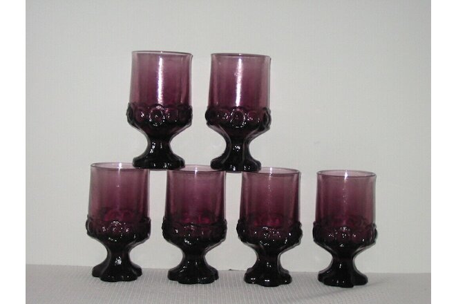 UNUSED Set Lot 6 Franciscan MADEIRA Plum Purple 5 1/2" Water Goblets Glasses #2