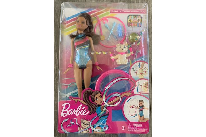 Barbie Dreamhouse Adventures Teresa Spin 'n Twirl Gymnast Doll & Pet Playset New