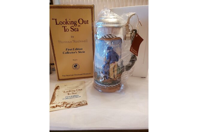 Looking Out To Sea First Edition Collector's Stein Mug by Norman Rockwell - 1981