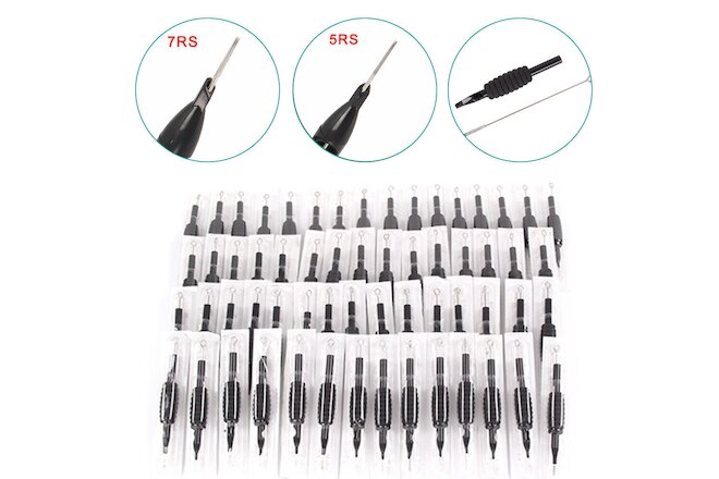 60*Disposable Tattoo Sterilized Needles Mixed Assorted with Tube 3/4 Grip Tip