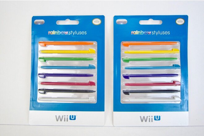 Nintendo Wii U Rainbow Styluses Set of 8 Brand New Factory Sealed Pack