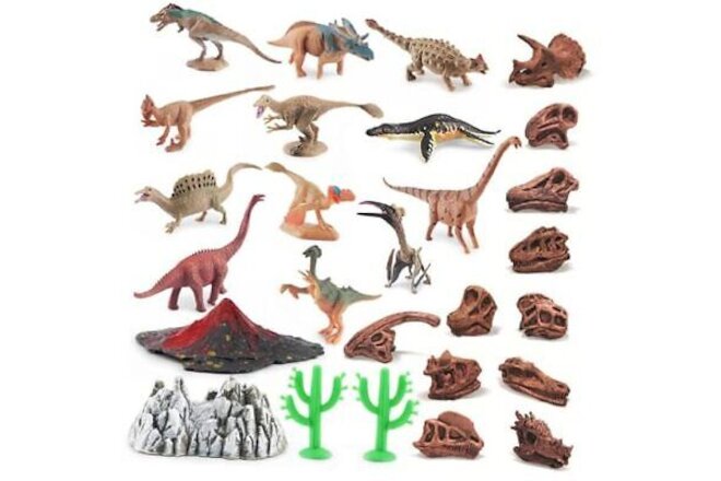 Prehistoric Animal Toys Figurines Realistic Dinosaur Volcano 27pcs volcano sets