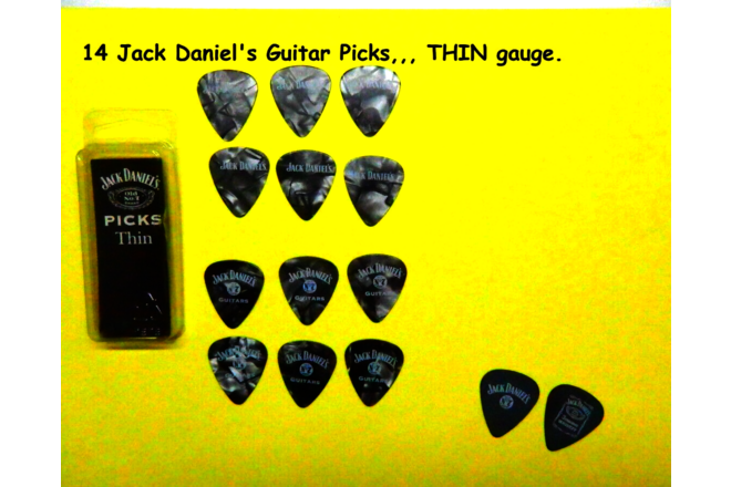 Jack Daniels Logo Guitar picks OLD NO.7 and Tennessee Whiskey 14 THIN PICKS