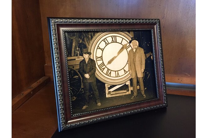 Back to the Future  - Marty & Doc with the Clock Photo Prop Reproduction 8"x10"