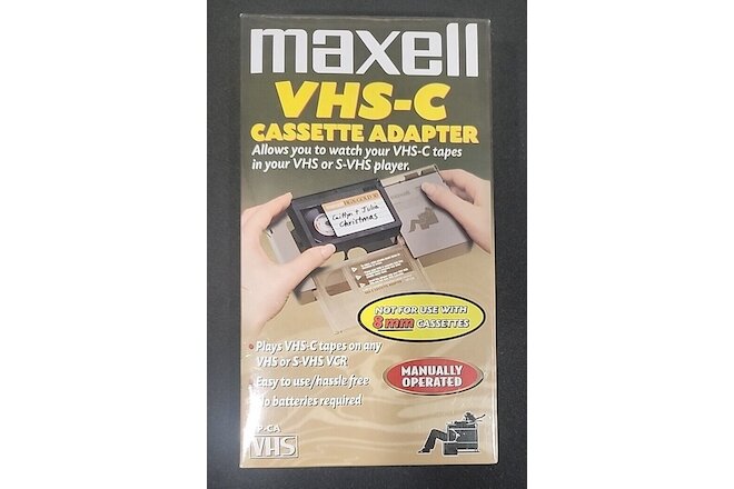 Maxell VHS-C to VHS Cassette Adapter Tape New Sealed Plastic VP-CA