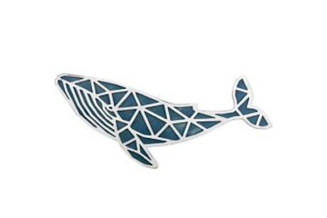 31" Handcrafted Wooden Nautical Whale 3D Wall Art - Coastal Home Decor