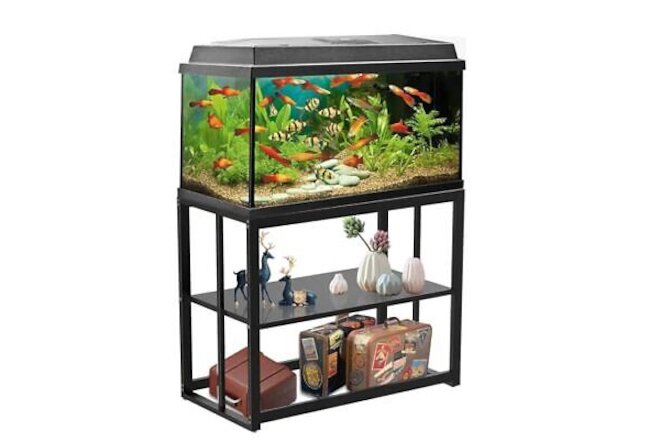 Fish Tank Stand 40 Gallon,Turtle Tank, Double Layer Metal Aquarium Stand with