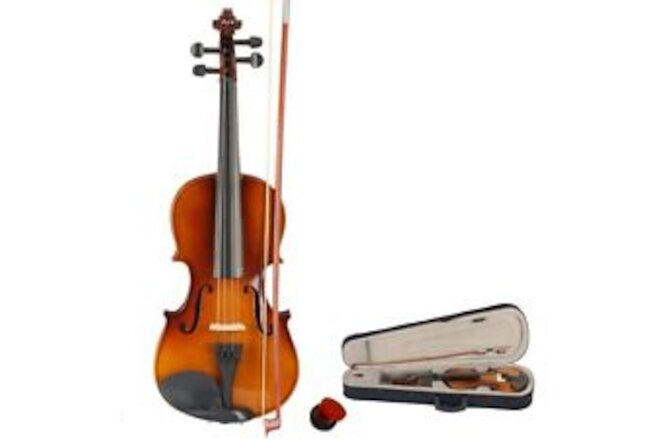 New Music Profession Acoustic Violin 3/4 Full Size Natural  + Case + Rosin + Bow