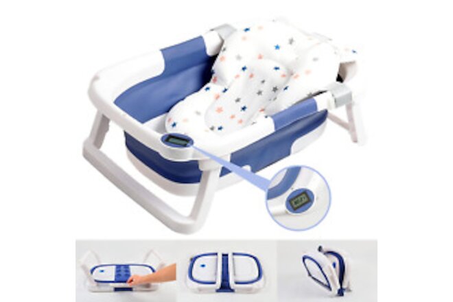 NAPEI Collapsible Baby Bathtub for Infants to Toddler, Portable Travel Bathtub M
