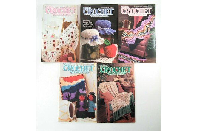 Annie's Crochet Newsletter Pattern Booklets ~ Vintage Late 1980's ~ Lot of 5