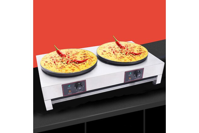 3kw+3kw 40cm 16" Commercial Double Pancake Maker Luxury Electric Crepe