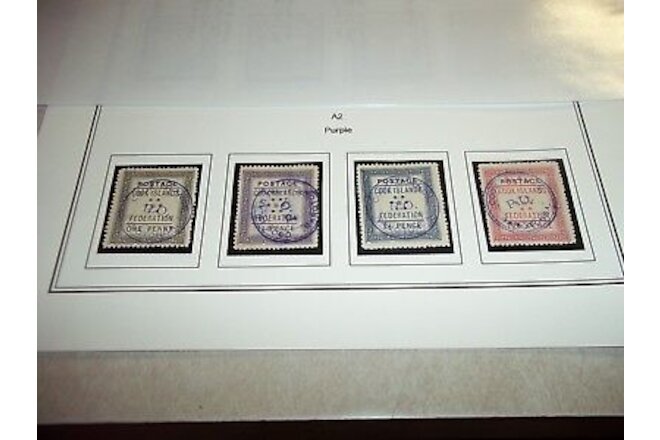 COOK ISLANDS STAMPS SG 1-4 Fine Used With PURPLE A2 PO Rarotonga Cancels