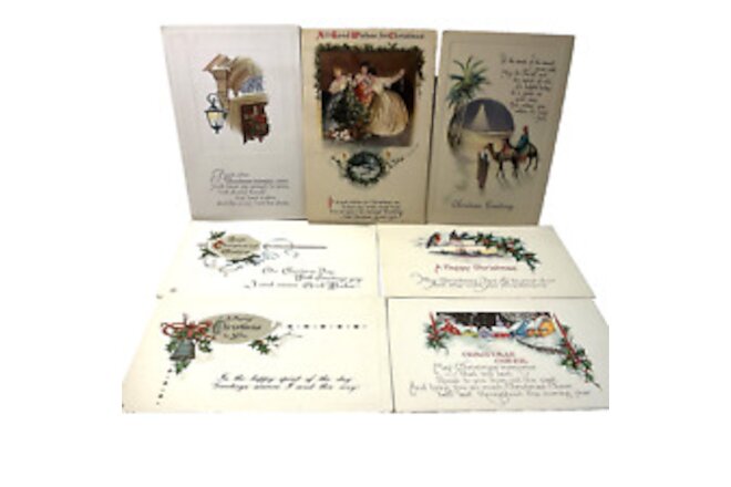 Lot of Six (7)  Christmas / Xmas UNUSED Vintage Postcards / Postcard Exchange