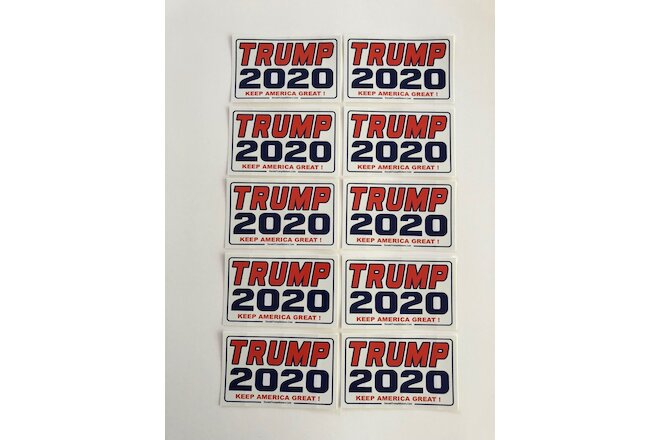 Trump 2020 ....Keep America Great !  ..Vinyl Stickers Decals ...10 Pack