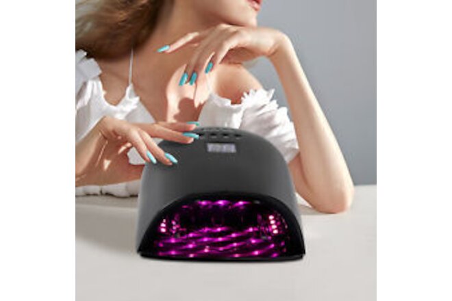 Professional Cordless LED Nail Lamp, Rechargeable 86W Led UV Gel Nail Black