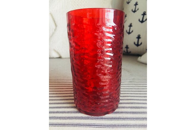 Pizza Hut Glass Collectible Ruby Red Restaurant Cup
