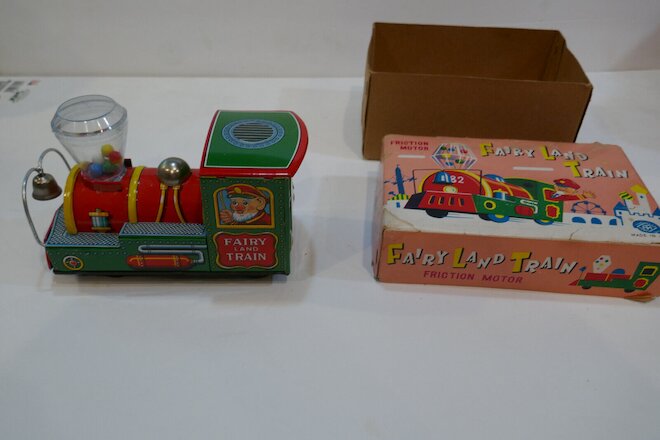 50's Vintage MASUDAYA Japan TIN Toy Fairy Land TRAIN NEAR MINT CONDITION w Box