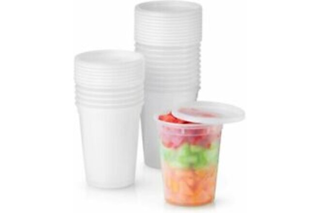 192 PK- 32 oz. Clear Plastic Soup/Food Freezer Containers w/Lids - Microwaveable