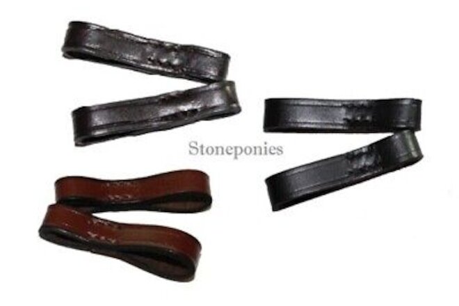 Full Cheek Bit Keepers Leather Loops Fulmer Bits - Dark Havana Chestnut or Black