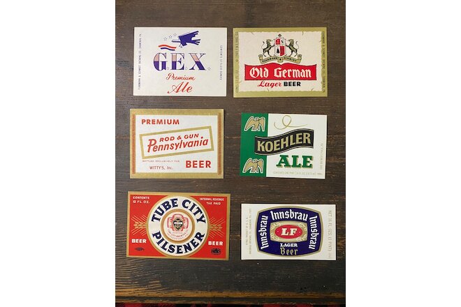 20  Vintage Beer Labels, 15 from Pennsylvania, 5 from elsewhere