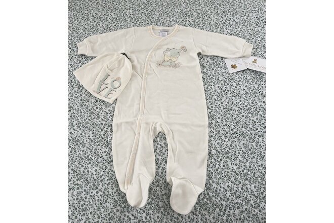 itty bitty baby - Elephant Love Footed Sleeper White 3-6 m, Made In Canada
