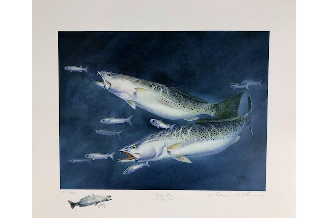 Ronnie Wells Trout Run Lithograph With Remarque Mint - Brand New Sporting Frame