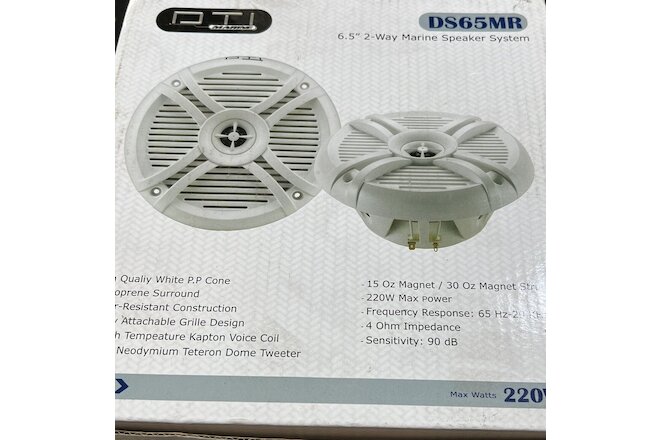 DTI DS65MR 2-way 6.5” Marine Speakers 220 Watts White Free Shipping