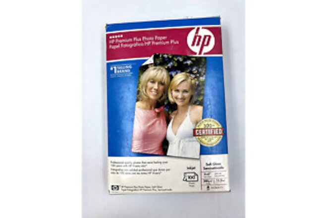 HP Premium Plus Photo Paper Soft Gloss 4x6" New 100 Sheets