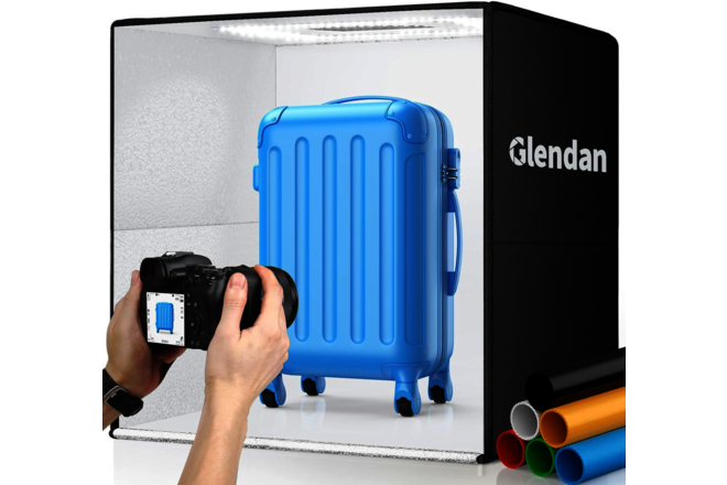 Glendan 24"x24" Light Box Photography, Large Photo Light Box with 288 LED Beads