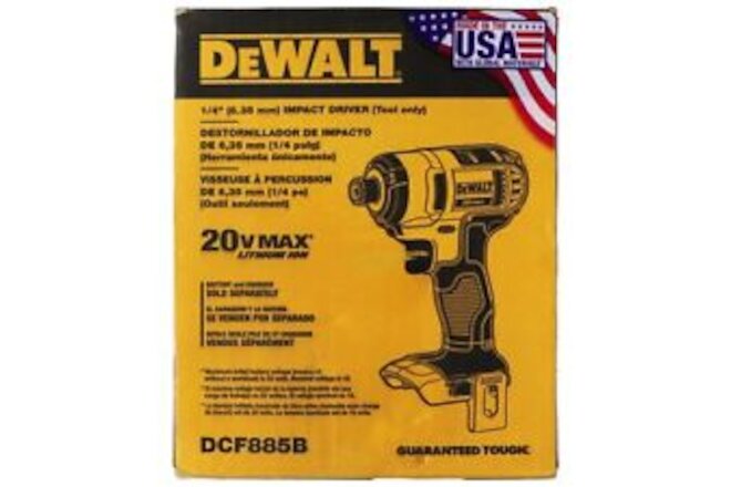 DeWalt 1/4-inch 20V Max Impact Driver, Tool Only (DCF885B)
