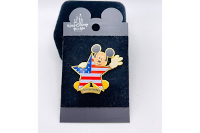 Mickey Mouse Walt Disney World Trading Pin Patriotic United States Flag on Star