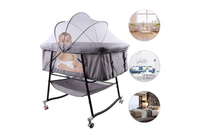 Bedside Crib for Baby 3 in 1 Bassinet for Newborn Infant Baby Boys & Girls