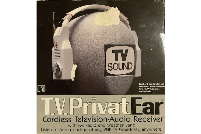 Vintage T.V. PrivatEar Cordless Television-Audio Receiver TV3