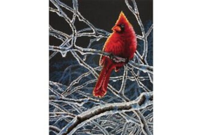Dimensions Winter Cardinal Counted Cross Stitch Kit 14 Count Black Aida 11'' ...
