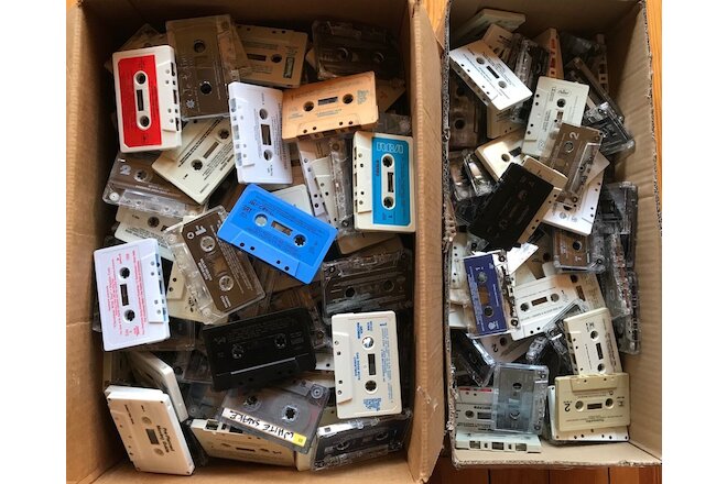 Lot of 100 USED Cassette Tapes for Crafts, Art, Decoration / Blank, Pre-recorded