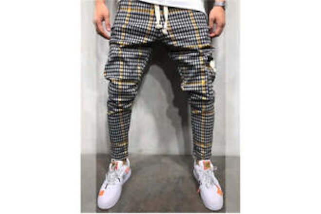Plaid Check Yellow Patterned Trousers