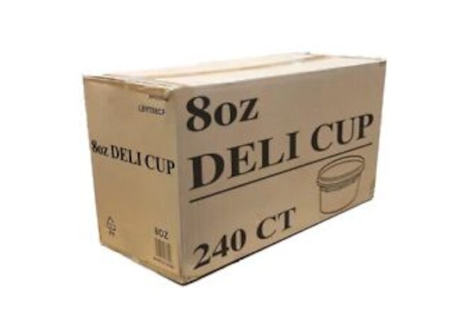 240 Sets - 8 oz. Clear Plastic Soup/Food Containers w/Lids Combo (Microwaveable)