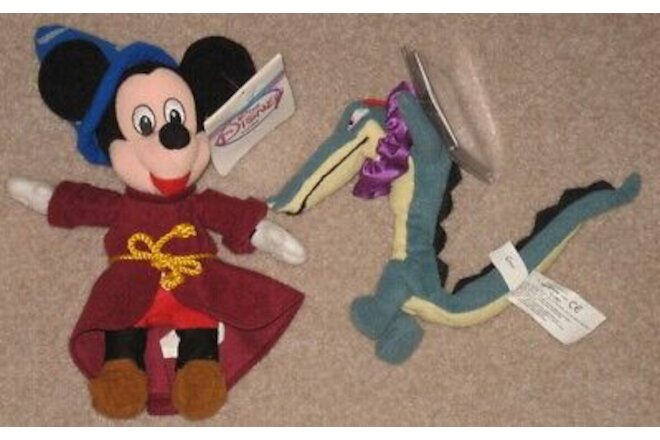 New Disney Store Plush Beanbag FANTASIA Mickey Mouse Alligator Retired Plush