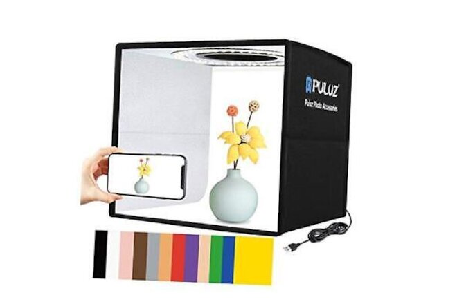 Foldable Photo Box Portable Studio Kit 12 Background Colors LED Dimmable