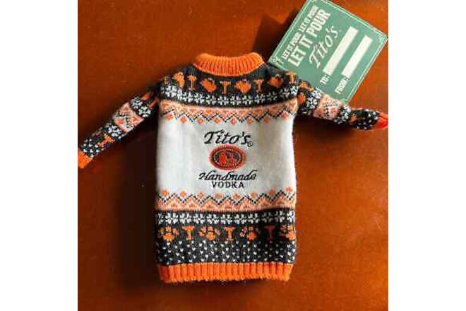 TITO’S HANDMADE VODKA FOR DOG PEOPLE HOLIDAY CHRISTMAS BOTTLE SWEATER - NEW
