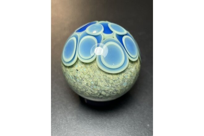 Handmade Glass Marble Contemporary Art Borosilicate, Andrew Anderson #583, 1.36”